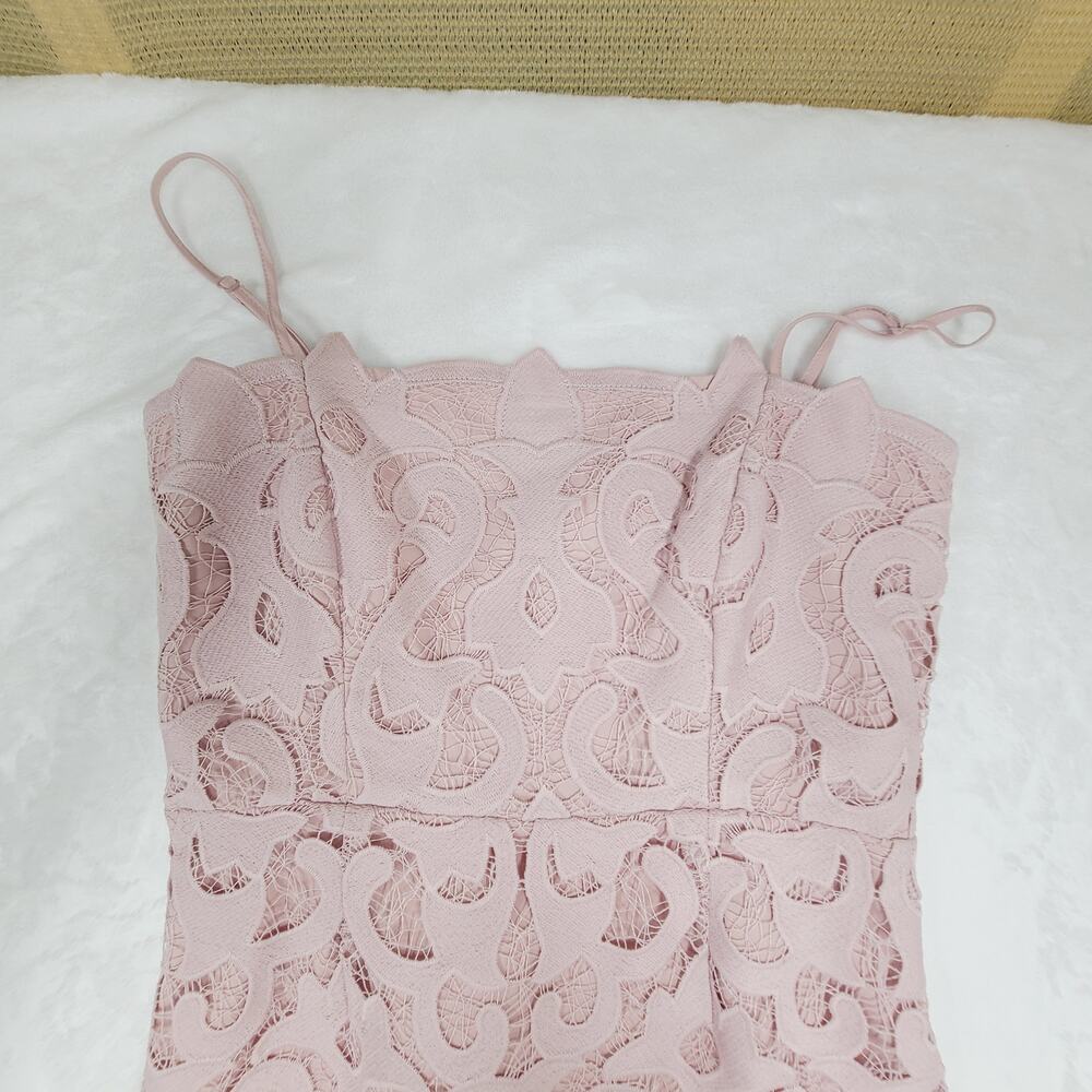 Bardot Pink Lace Dress Womens US 8 Sleeveless Cocktail Wedding Guest Dress - Picture 9 of 12